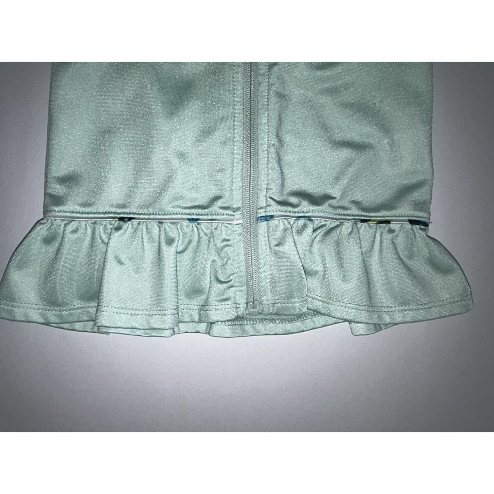 Under Armour Girls 2T Zip Up Jacket, Sea Foam With Leopard Around Collar - Picture 4 of 7
